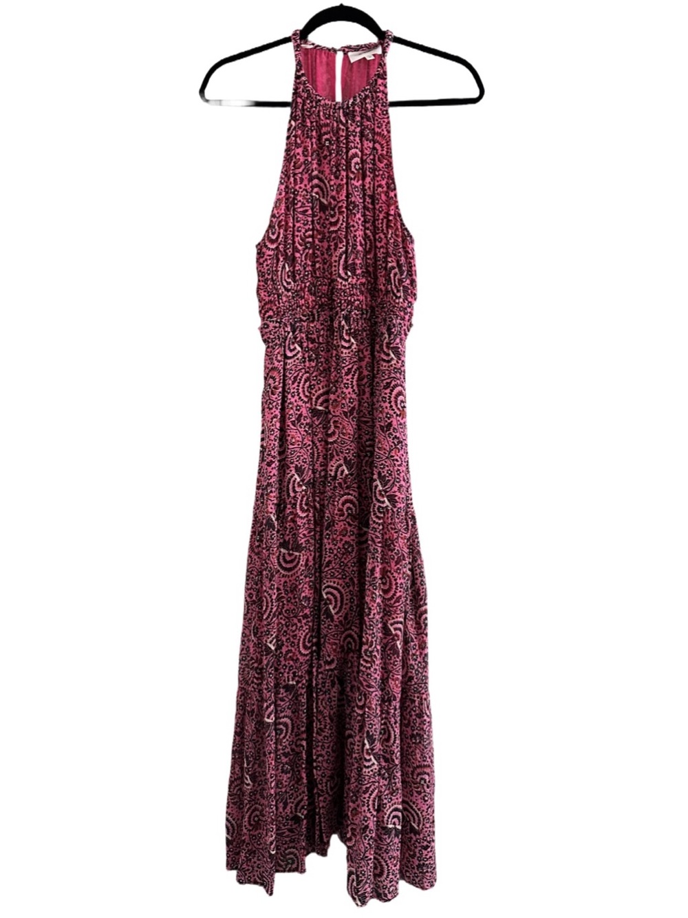 A.L.C. Pink Paisley Halter-Neck Maxi Dress